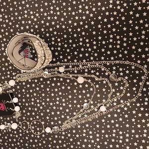 Paparazzi white long necklace set